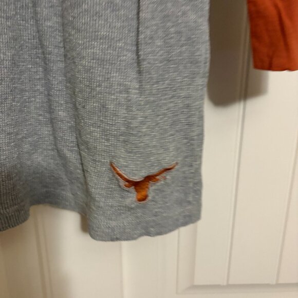 Texas Longhorns Shirt Women's Large Gray Waffle Knit Burnt Orange Trim Touch Tag - Picture 2 of 3
